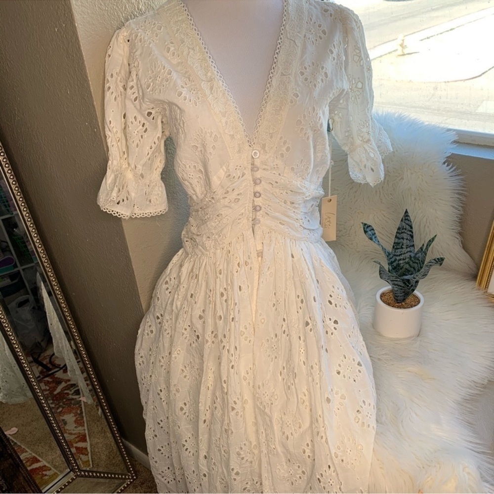 ANTHROPOLOGIE Love the label Puff Sleeve LaceDress - Picture 7 of 16